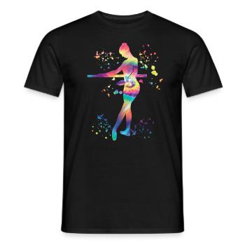 Ballet Dancer Colorsplash Ballerina - Men's T-Shirt - black - Front - AI Model Male 178 light (178cm)