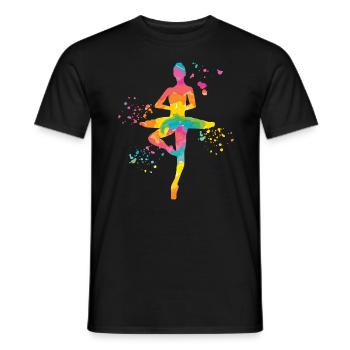 Ballet Dancer Colorsplash Ballerina - Men's T-Shirt - black - Front - AI Model Male 178 light (178cm)