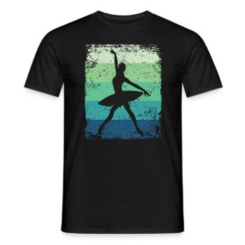 Ballett Tänzerin Vintage Frau Ballerina - Männer T-Shirt - Schwarz - Vorne - AI Model Male 178 light (178cm)