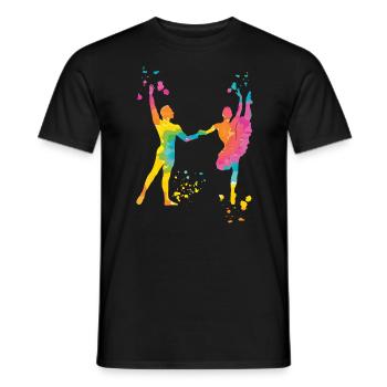 Ballet Danse Couple Femme Ballerine - T-shirt homme - noir - Devant - AI Model Male 178 light (178cm)