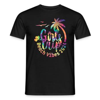 Girl Weekend Girls Trip Beach Vibes 2024 - Men's T-Shirt - black - Front - AI Model Male 178 light (178cm)