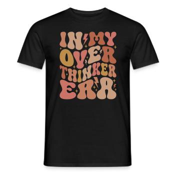 Dans mon ère Overthinker Overthink Groovy - T-shirt homme - noir - Devant - AI Model Male 178 light (178cm)