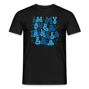 Dans mon ère Overthinker Overthink Groovy - T-shirt homme - noir - Devant - AI Model Male 178 light (178cm)