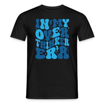 Dans mon ère Overthinker Overthink Groovy - T-shirt homme - noir - Devant - AI Model Male 178 light (178cm)