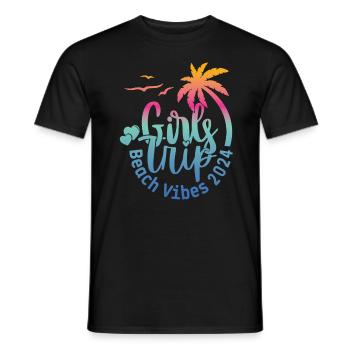 Girl Weekend Girls Trip Beach Vibes 2024 - Men's T-Shirt - black - Front - AI Model Male 178 light (178cm)
