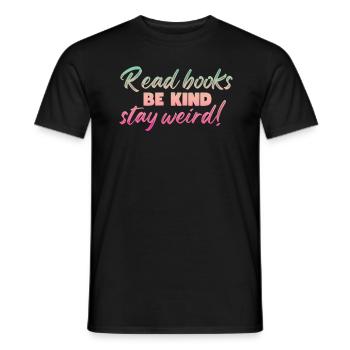 Bücher Lesen Freundlich Sein Seltsam Lehrer - Männer T-Shirt - Schwarz - Vorne - AI Model Male 178 light (178cm)