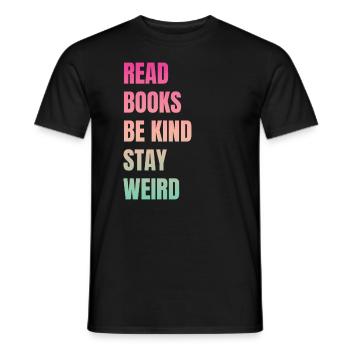 Bücher Lesen Freundlich Sein Seltsam Lehrer - Männer T-Shirt - Schwarz - Vorne - AI Model Male 178 light (178cm)