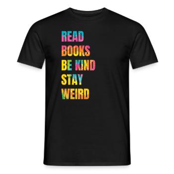 Bücher Lesen Freundlich Sein Seltsam Lehrer - Männer T-Shirt - Schwarz - Vorne - AI Model Male 178 light (178cm)