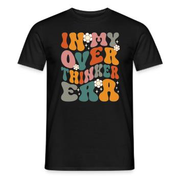 Dans mon ère Overthinker Overthink Groovy - T-shirt homme - noir - Devant - AI Model Male 178 light (178cm)