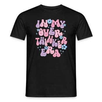 Dans mon ère Overthinker Overthink Groovy - T-shirt homme - noir - Devant - AI Model Male 178 light (178cm)