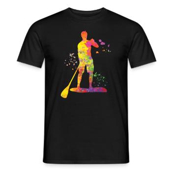 Stand Up Paddling Stand Up Board Sup - Men's T-Shirt - black - Front - AI Model Male 178 light (178cm)