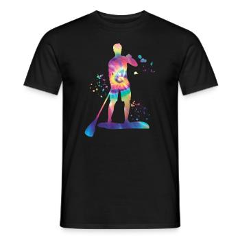 Stand Up Paddling Stand Up Board Sup - Men's T-Shirt - black - Front - AI Model Male 178 light (178cm)