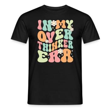 Dans mon ère Overthinker Overthink Groovy - T-shirt homme - noir - Devant - AI Model Male 178 light (178cm)