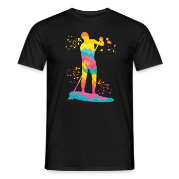 Stand Up Paddling Stand Up Board Sup - Men's T-Shirt - black - Front - AI Model Male 178 light (178cm)