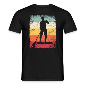 Stand Up Paddling Stand Up Board Sup - Men's T-Shirt - black - Front - AI Model Male 178 light (178cm)