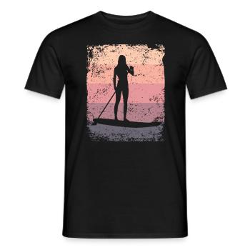 Stand Up Paddling Stand Up Board Sup - Men's T-Shirt - black - Front - AI Model Male 178 light (178cm)