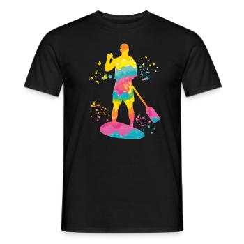 Stand Up Paddling Stand Up Board Sup - Men's T-Shirt - black - Front - AI Model Male 178 light (178cm)
