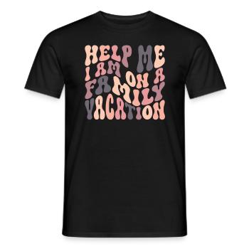 Hilfe, Ich Bin Im Familienurlaub - Männer T-Shirt - Schwarz - Vorne - AI Model Male 178 light (178cm)