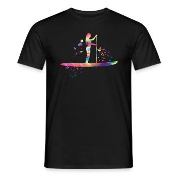 Stand Up Paddling Stand Up Board Sup - Men's T-Shirt - black - Front - AI Model Male 178 light (178cm)