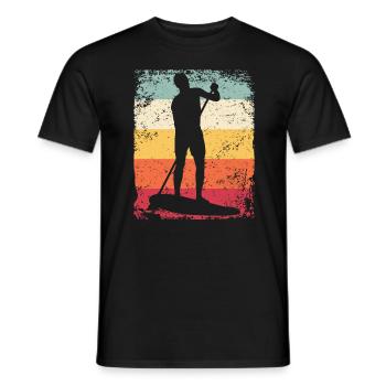 Stand Up Paddling Stand Up Board Sup - Men's T-Shirt - black - Front - AI Model Male 178 light (178cm)