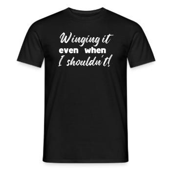 Winging it même quand je ne devrais pas faire du wingsurf - T-shirt homme - noir - Devant - AI Model Male 178 light (178cm)