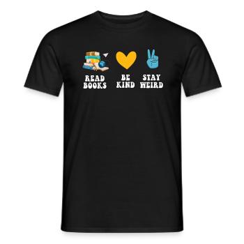 Reading books Be friendly Crazy Reading - Men's T-Shirt - black - Front - AI Model Male 178 light (178cm)