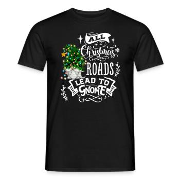 Gnomies de Noël Tous les chemins mènent au Gnome - T-shirt homme - noir - Devant - AI Model Male 178 light (178cm)