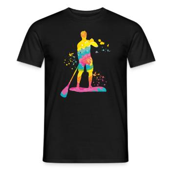 Stand Up Paddling Stand Up Board Sup - Men's T-Shirt - black - Front - AI Model Male 178 light (178cm)