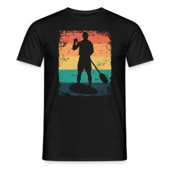 Stand Up Paddling Stand Up Board Sup - Men's T-Shirt - black - Front - AI Model Male 178 light (178cm)