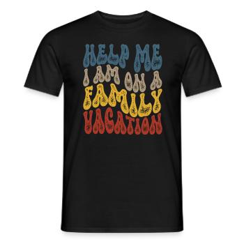 Hilfe, Ich Bin Im Familienurlaub - Männer T-Shirt - Schwarz - Vorne - AI Model Male 178 light (178cm)
