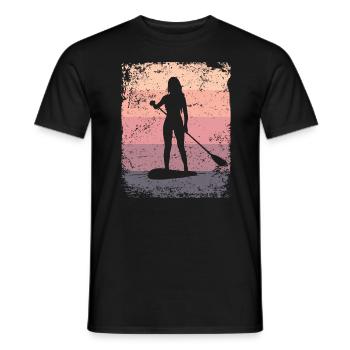 Stand Up Paddling Stand Up Board Sup - Men's T-Shirt - black - Front - AI Model Male 178 light (178cm)