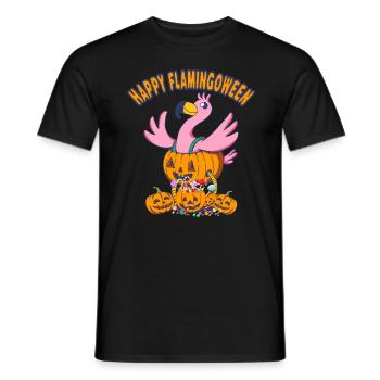 Halloween Happy Flamingoween Flamingo - Männer T-Shirt - Schwarz - Vorne - AI Model Male 178 light (178cm)