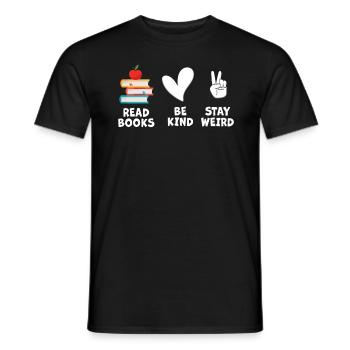 Reading Books Friendly Being Crazy Reading - Men's T-Shirt - black - Front - AI Model Male 178 light (178cm)