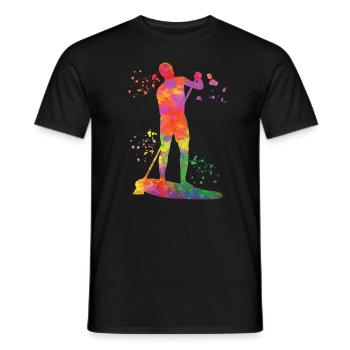 Stand Up Paddling Stand Up Board Sup - Men's T-Shirt - black - Front - AI Model Male 178 light (178cm)