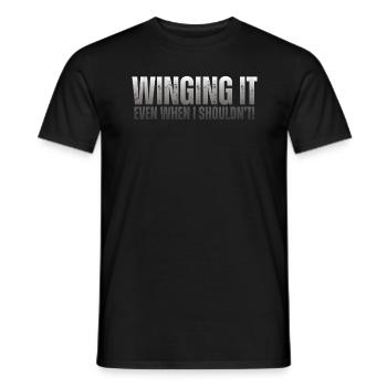 Winging it même quand je ne devrais pas faire du wingsurf - T-shirt homme - noir - Devant - AI Model Male 178 light (178cm)