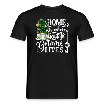 La maison est l’endroit où vit votre gnome Weihnachtsgnom - T-shirt homme - noir - Devant - AI Model Male 178 light (178cm)