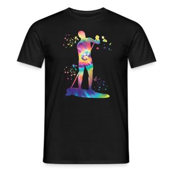Stand Up Paddling Stand Up Board Sup - Men's T-Shirt - black - Front - AI Model Male 178 light (178cm)