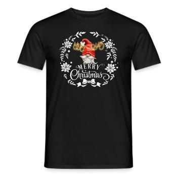 Merry Christmas Christmas Gnome - Men's T-Shirt - black - Front - AI Model Male 178 light (178cm)
