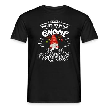There Is No Place Like Gnome Christmas Gnome - Men's T-Shirt - black - Front - AI Model Male 178 light (178cm)
