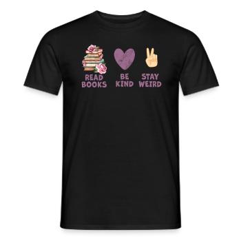 Reading Books Friendly Being Crazy Reading - Men's T-Shirt - black - Front - AI Model Male 178 light (178cm)