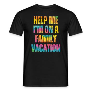 Hilfe, Ich Bin Im Familienurlaub - Männer T-Shirt - Schwarz - Vorne - AI Model Male 178 light (178cm)