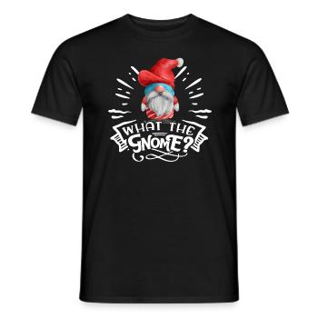 What The Gnome Christmas Gnome - Men's T-Shirt - black - Front - AI Model Male 178 light (178cm)