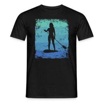 Stand Up Paddling Stand Up Board Sup - Männer T-Shirt - Schwarz - Vorne - AI Model Male 178 light (178cm)