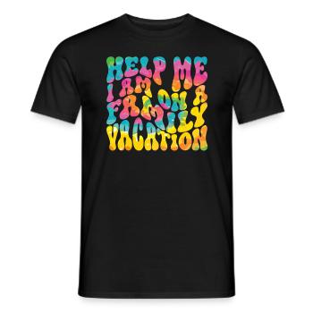 Hilfe, Ich Bin Im Familienurlaub - Männer T-Shirt - Schwarz - Vorne - AI Model Male 178 light (178cm)