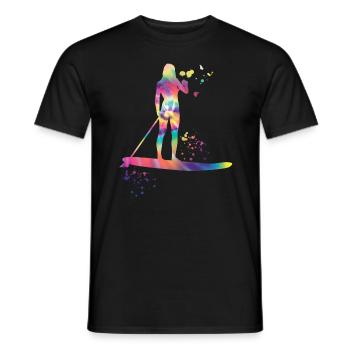 Stand Up Paddling Stand Up Board Sup - Men's T-Shirt - black - Front - AI Model Male 178 light (178cm)