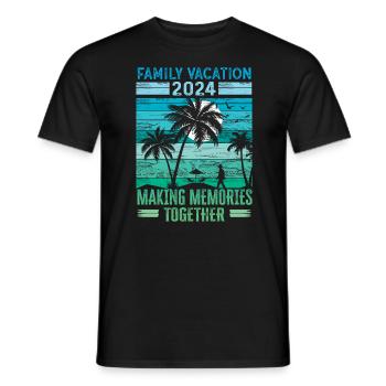 Des vacances en famille pour créer des souvenirs - T-shirt homme - noir - Devant - AI Model Male 178 light (178cm)