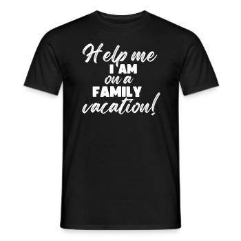 Hilfe, Ich Bin Im Familienurlaub - Männer T-Shirt - Schwarz - Vorne - AI Model Male 178 light (178cm)