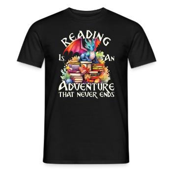 Lesen Ist Ein Abenteuer Bibliothek Lehrer - Männer T-Shirt - Schwarz - Vorne - AI Model Male 178 light (178cm)