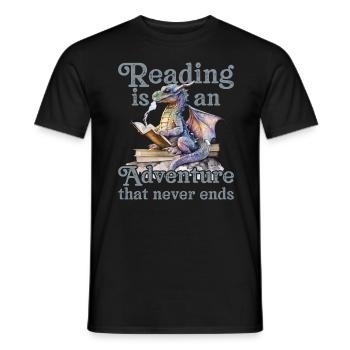 Lesen Ist Ein Abenteuer Bibliothek Lehrer - Männer T-Shirt - Schwarz - Vorne - AI Model Male 178 light (178cm)