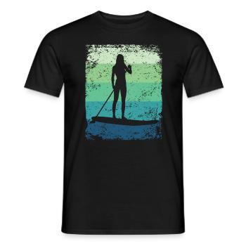 Stand Up Paddling Stand Up Board Sup - Men's T-Shirt - black - Front - AI Model Male 178 light (178cm)